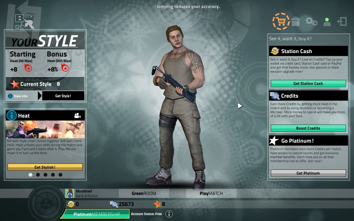Bullet Run (Windows) screenshot: Main menu.