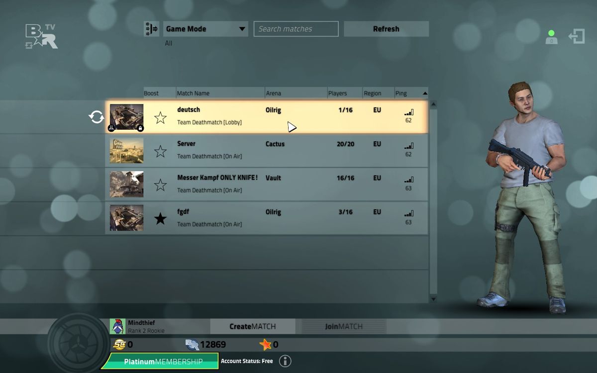 Bullet Run (Windows) screenshot: Searching for a match.