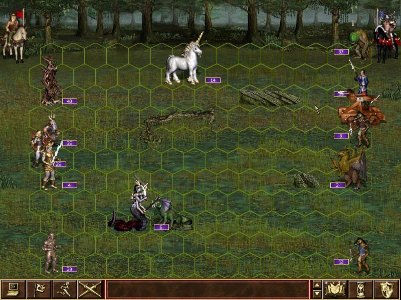 Heroes of Might and Magic III: The Restoration of Erathia (Windows) screenshot: The battle backgrounds don't look particularly impressive ...