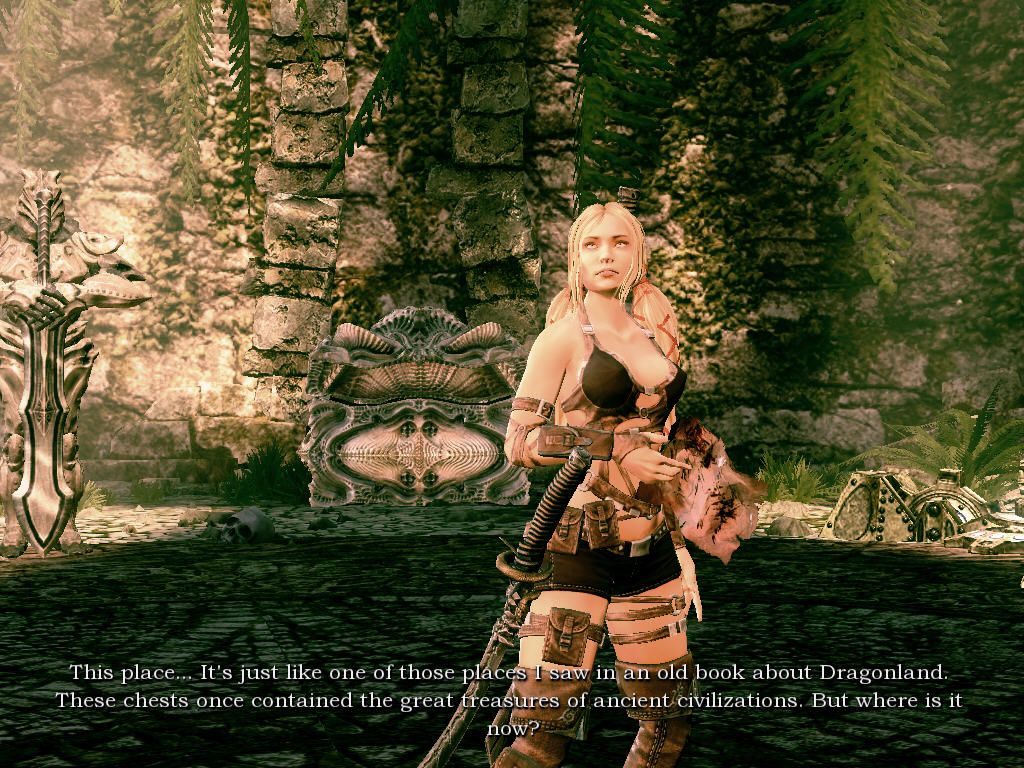 Blades of Time (Windows) screenshot: Ayumi looks quite nice.