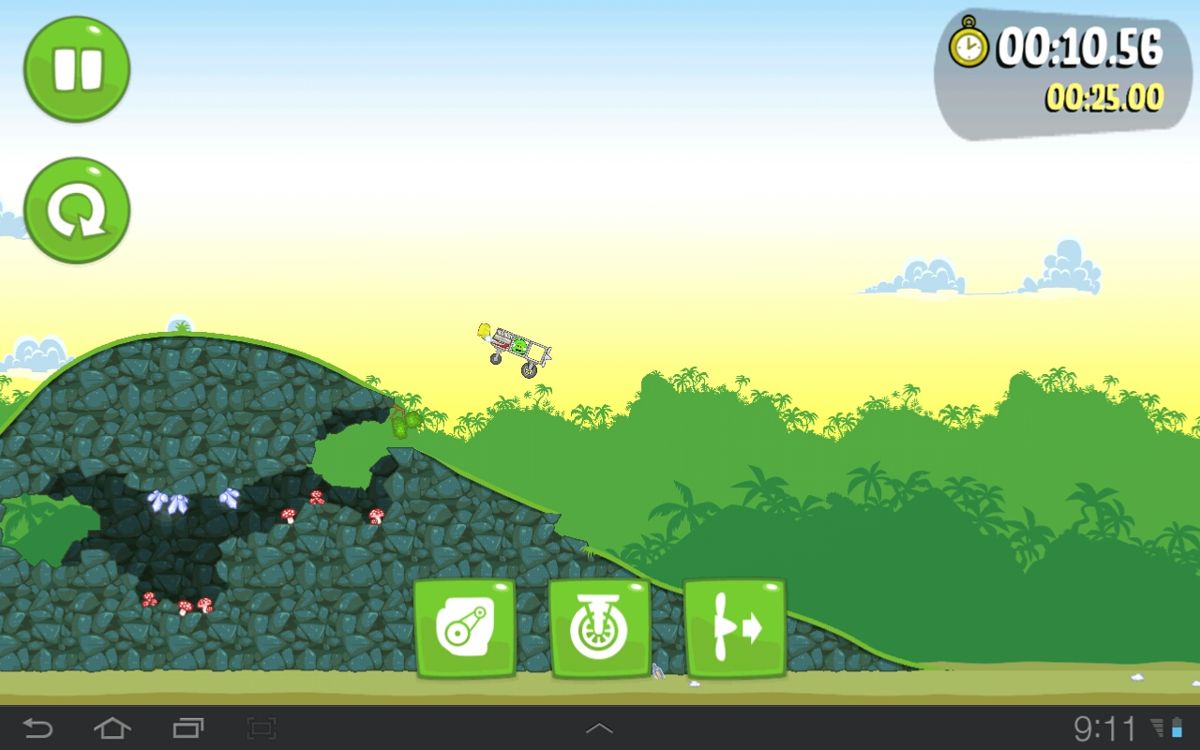 Bad Piggies (Android) screenshot: Racing against the timer