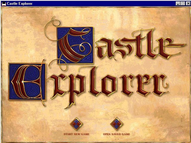 Castle Explorer (Windows) screenshot: The game's title screen. There are no game options that are accessed via the menu bar.
