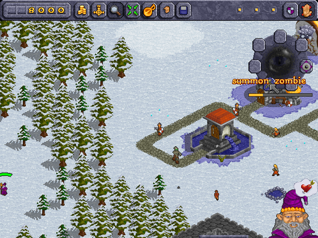 Beasts & Bumpkins (Windows) screenshot: Harassing enemy village with zombies