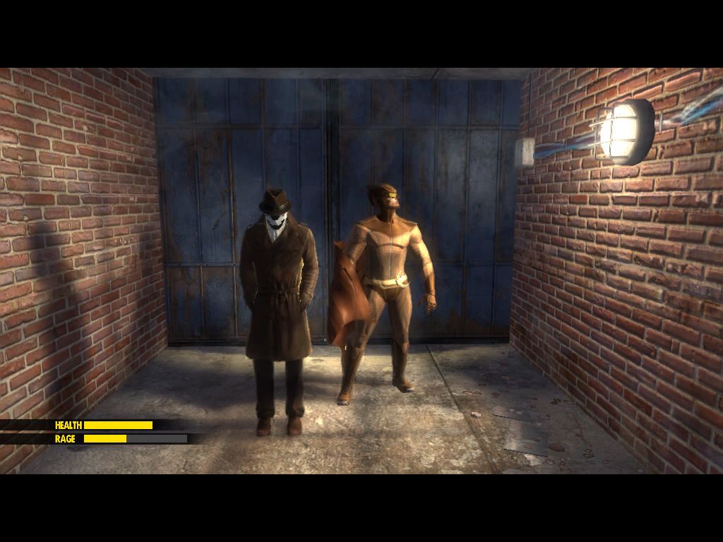 Watchmen: The End Is Nigh - Part 2 (Windows) screenshot: Two heroes in their best time.