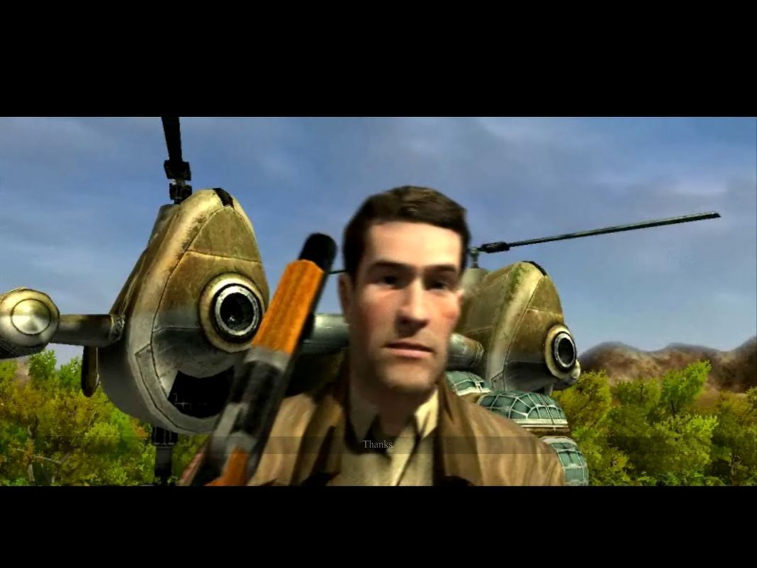 War Front: Turning Point (Windows) screenshot: This is Lynch. He's a Yank and he's going to capture an abandoned base behind German lines and free London. He's one of the game's heroes.