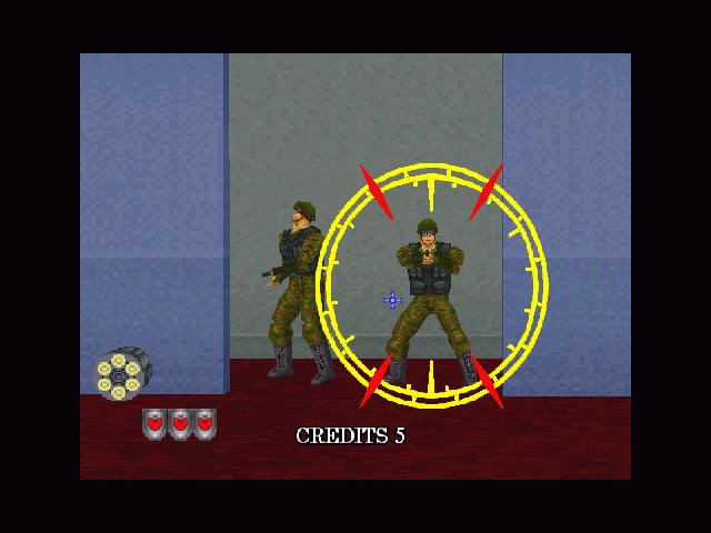 Virtua Cop 2 (Windows) screenshot: New enemies - commandos.