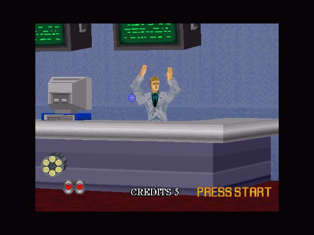 Virtua Cop 2 (Windows) screenshot: Don't shoot!