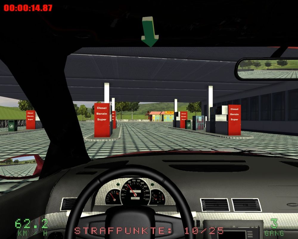 Driving Simulator 2009 (Windows) screenshot: The autobahn gas station. You do not ever need to fill up.