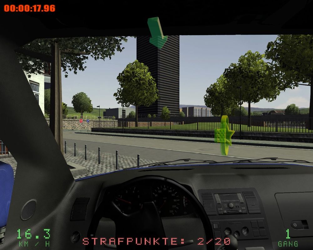 Driving Simulator 2009 (Windows) screenshot: This marks the goal of a mission.