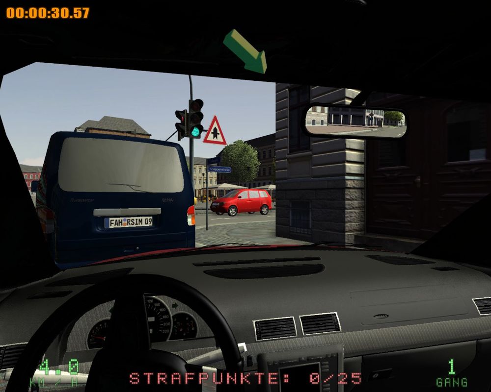 Driving Simulator 2009 (Windows) screenshot: You'll have to wait in front of traffic lights, unless you can afford the penalty.