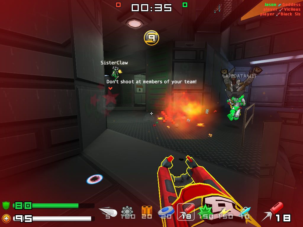 War§ow (Windows) screenshot: Splash damage & friendly fire.