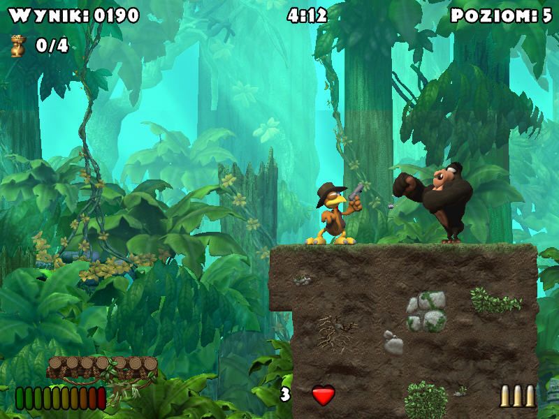 Crazy Chicken: The Good, The Egg & The Ugly (Windows) screenshot: Shoot to monkey