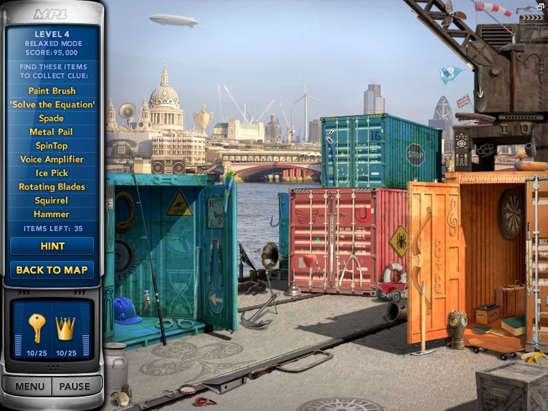 Mystery P.I.: The London Caper (Macintosh) screenshot: Docks - objects