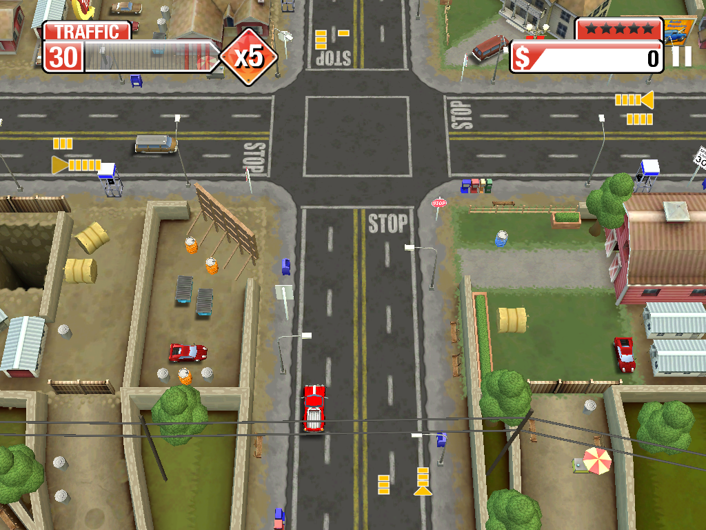 Burnout: Crash! (iPad) screenshot: Heading into traffic.