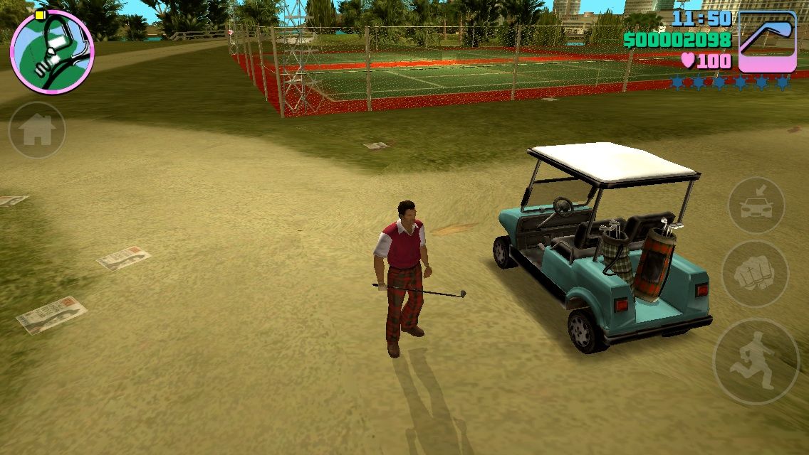 Grand Theft Auto: Vice City (iPhone) screenshot: Ready to fight at the Country Club