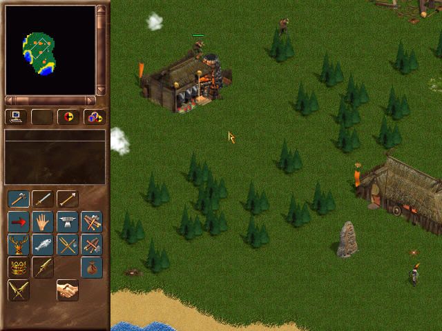 Saga: Rage of the Vikings (Windows) screenshot: Houses in forest