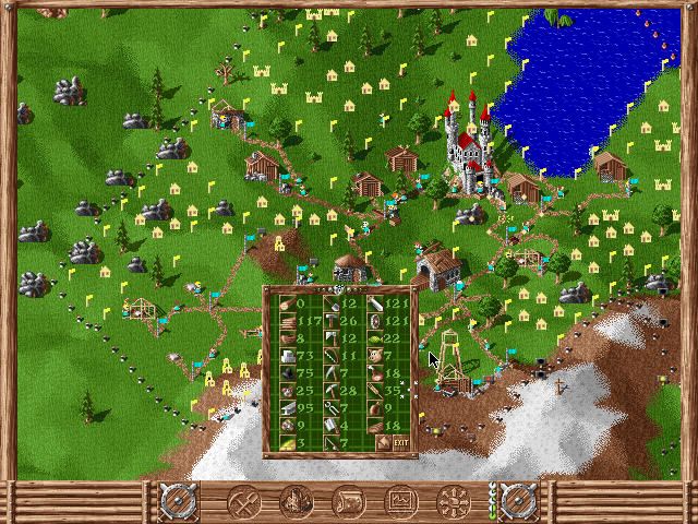 Serf City: Life is Feudal (DOS) screenshot: neighborhood