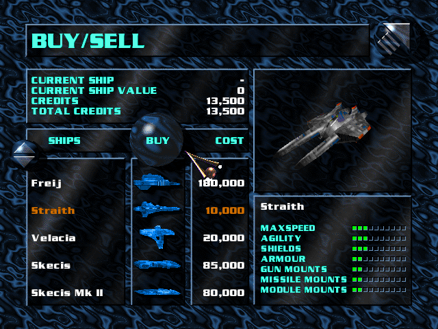 Privateer 2: The Darkening (DOS) screenshot: Buying a ship