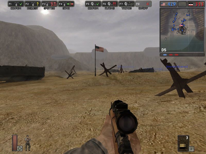 Battlefield 1942 (Windows) screenshot: Run under fire