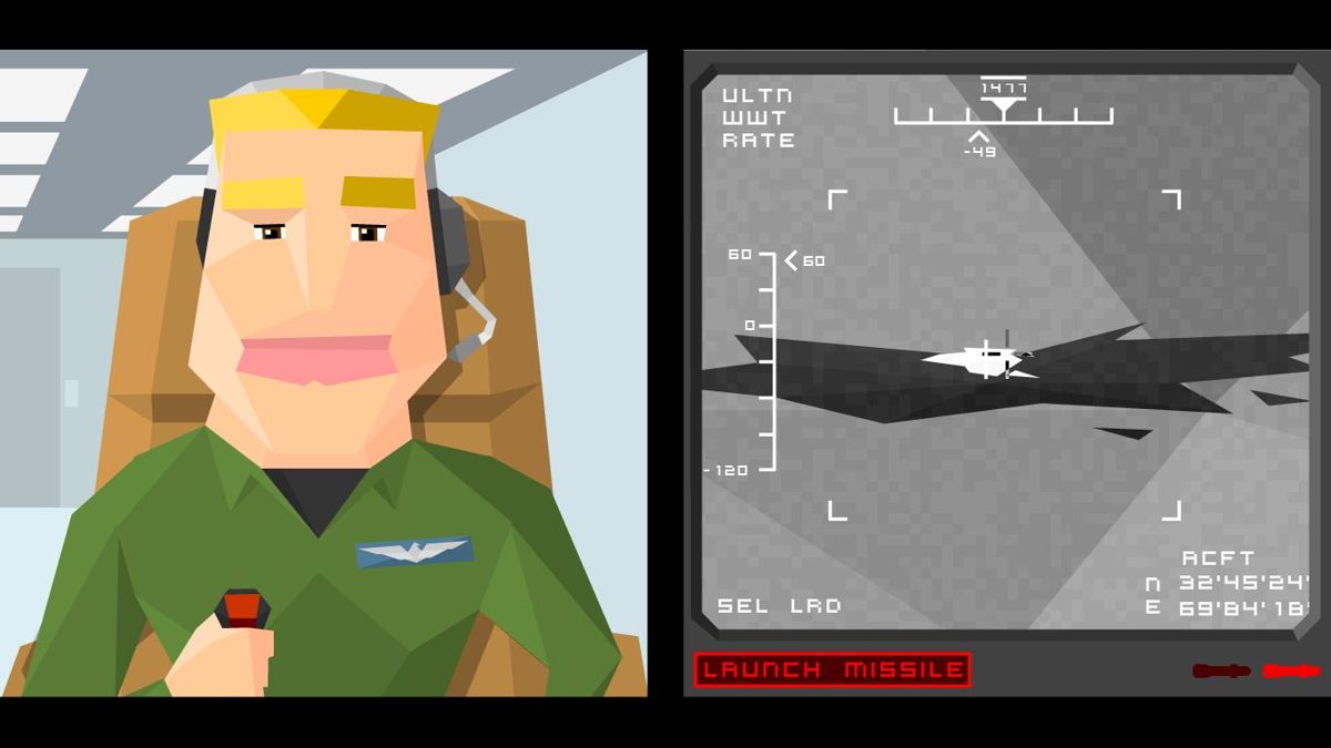 Unmanned (Windows) screenshot: Killed a suspect person with a missile.