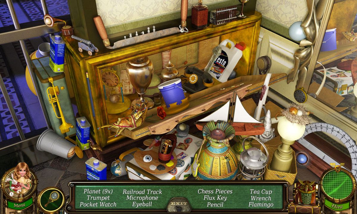 Flux Family Secrets: The Rabbit Hole (Windows) screenshot: Mansion Entrance - cabinet objects