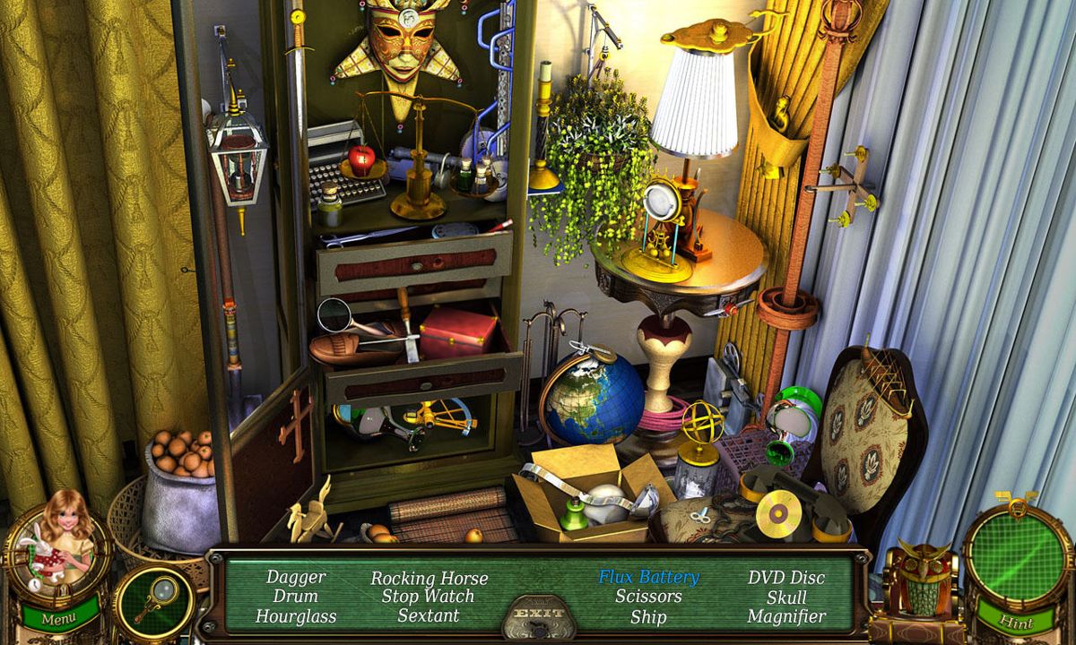 Flux Family Secrets: The Rabbit Hole (Windows) screenshot: Door to Library - cabinet objects
