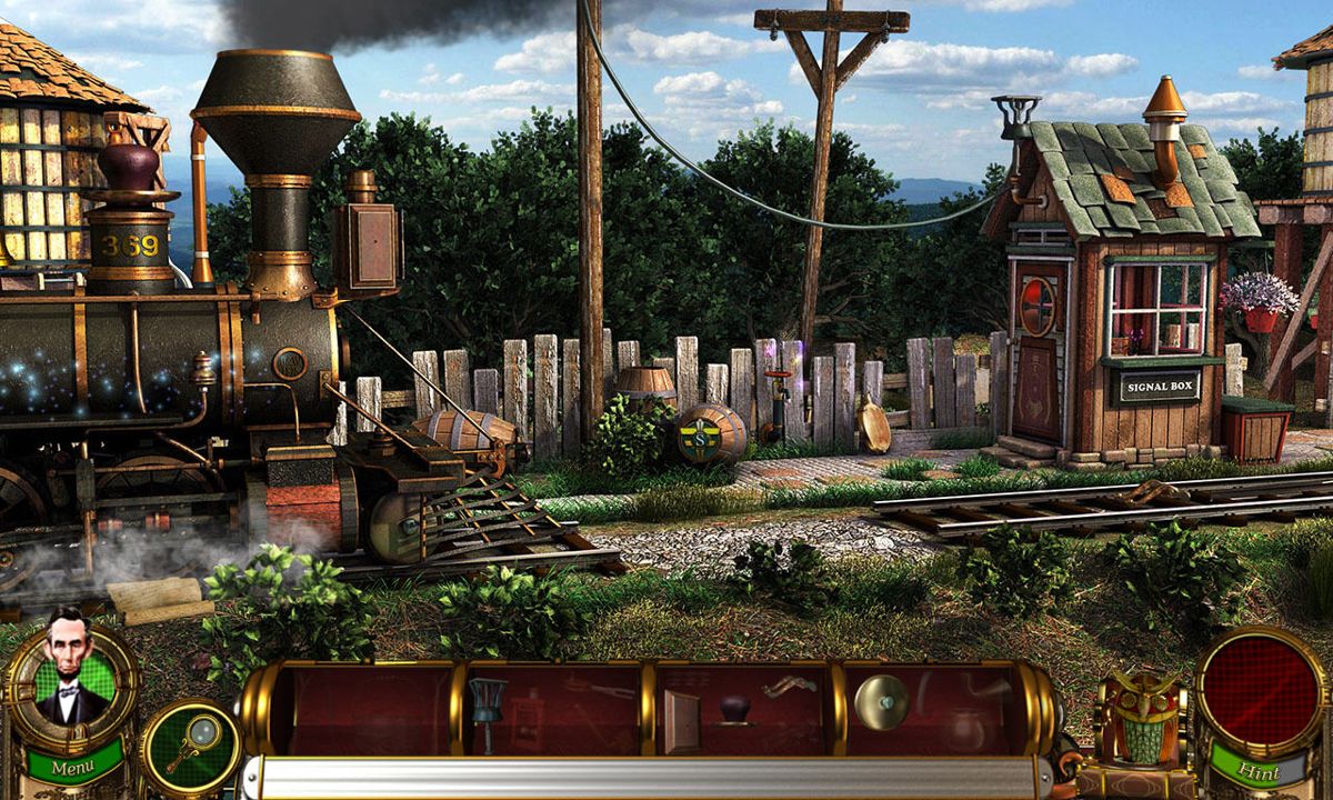 Flux Family Secrets: The Rabbit Hole (Windows) screenshot: Repairing train tracks to fix Lincoln's fate