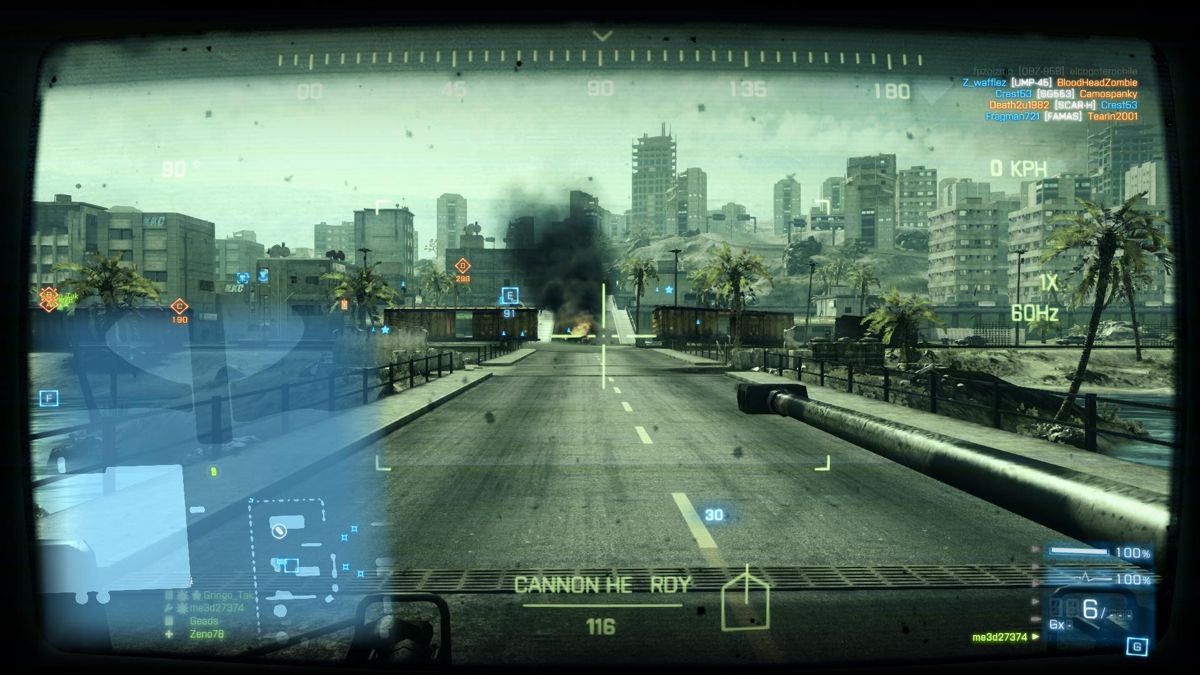 Battlefield 3: Back to Karkand (Windows) screenshot: In Infantery Fighting Vehicle crossing bridge back by warehouse