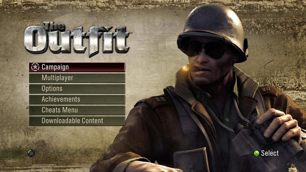 The Outfit (Xbox 360) screenshot: Main menu