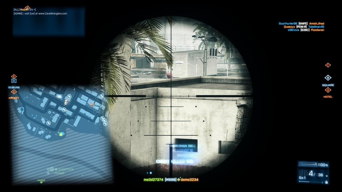 Battlefield 3: Back to Karkand (Windows) screenshot: Another M98B Sniper shot - the new Karkand is a very clear environment allowing long range sniping