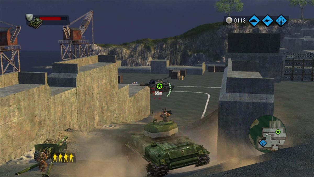 The Outfit (Xbox 360) screenshot: The German panther tank is the biggest threat to you.