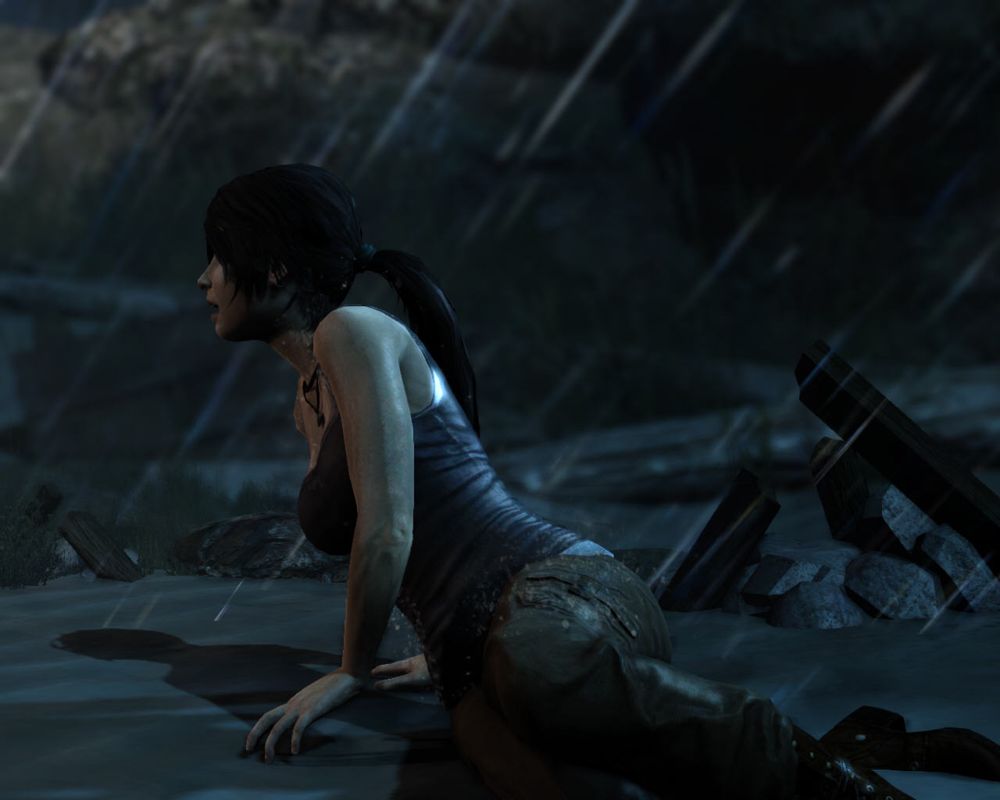 Tomb Raider (Windows) screenshot: Lara is stranded on a mysterious island where the ancient Yamatai was located... or so the game says