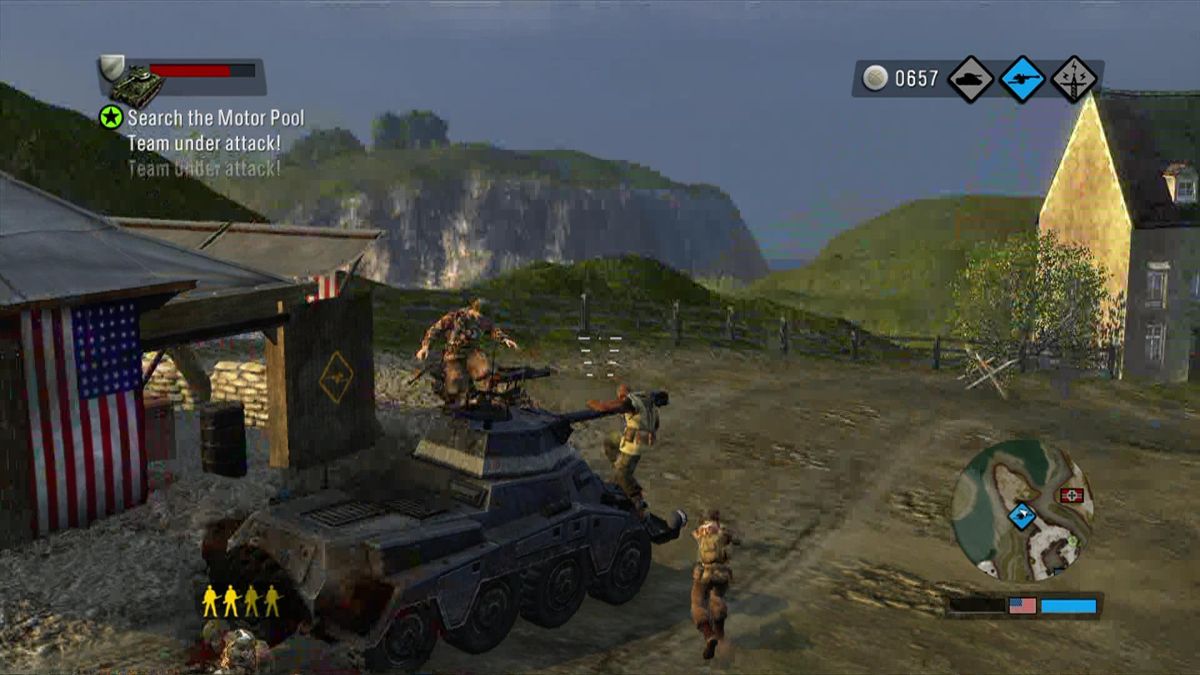 The Outfit (Xbox 360) screenshot: Capture special depots to unlock weapon categories.