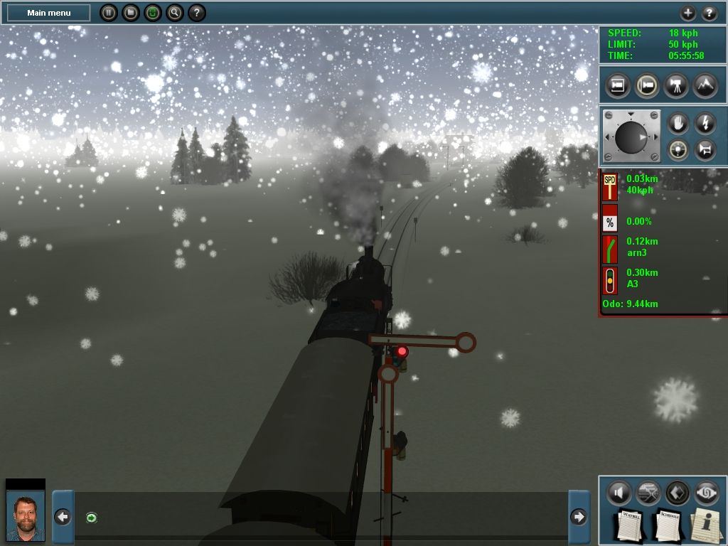 Trainz Simulator 2009: World Builder Edition (Windows) screenshot: Here a signal changes to red as we pass it.