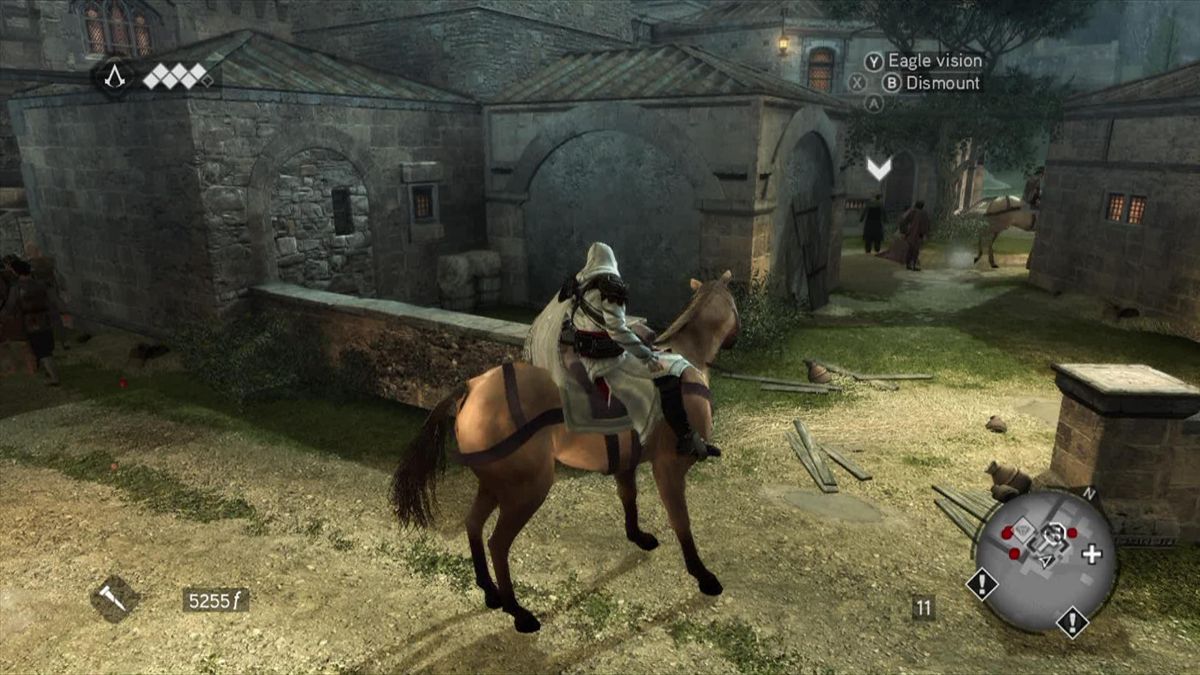 Assassin's Creed: Brotherhood (Xbox 360) screenshot: Another way to travel fast ... use a horse