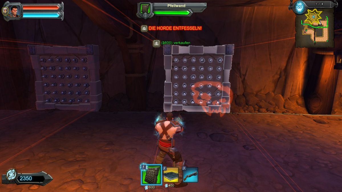 Orcs Must Die! 2 (Windows) screenshot: Placing some arrow traps.