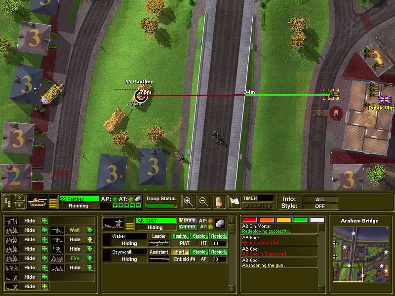 Close Combat: A Bridge Too Far (Windows) screenshot: Can't shoot to panther!