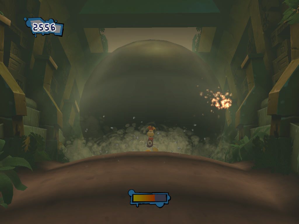 Rayman: Raving Rabbids 2 (Windows) screenshot: Indiana Jones ghost was here