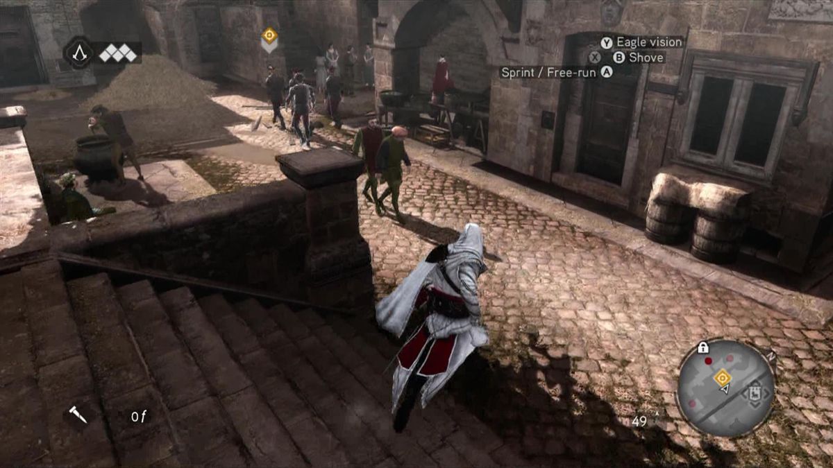 Assassin's Creed: Brotherhood (Xbox 360) screenshot: Some missions need you to follow a target undetected