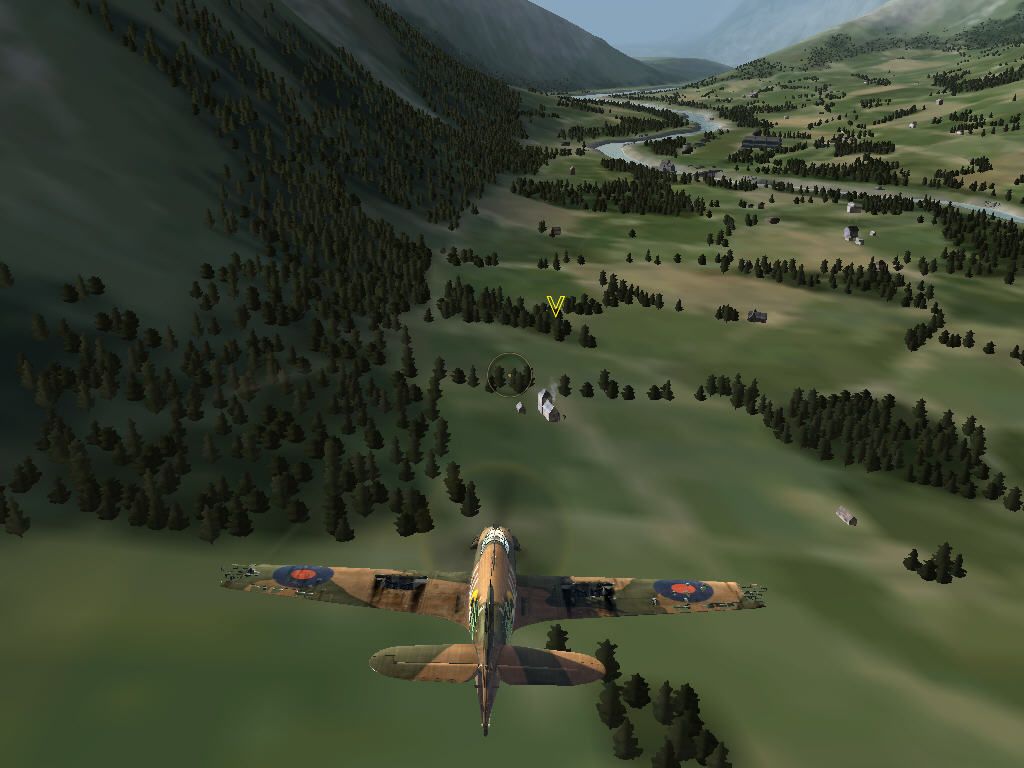 Heroes Over Europe (Windows) screenshot: Over the forest...