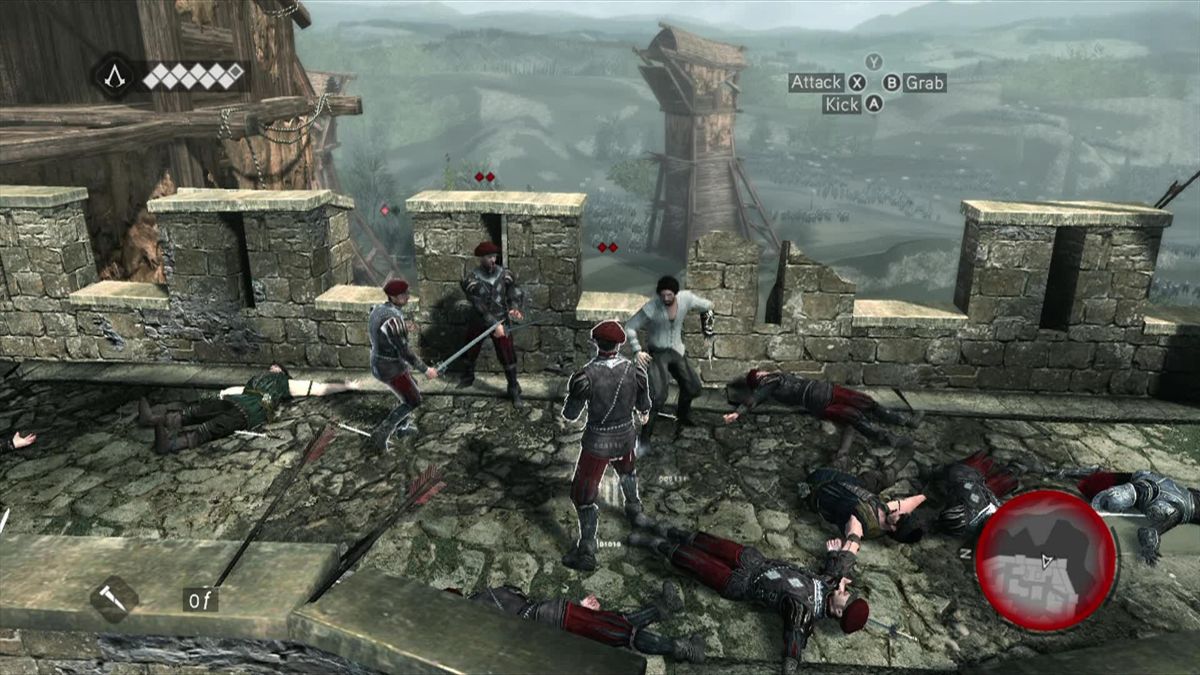 Assassin's Creed: Brotherhood (Xbox 360) screenshot: The enemy has breached your walls ... defend yourself