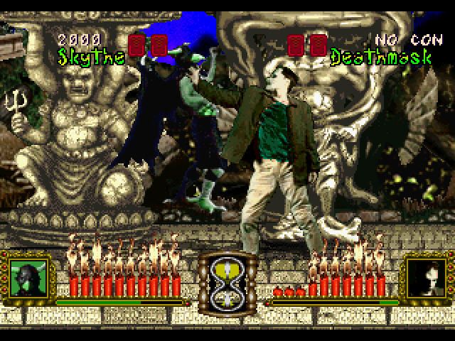 Battle Monsters (SEGA Saturn) screenshot: Gargoyle versus Frankenstein monster