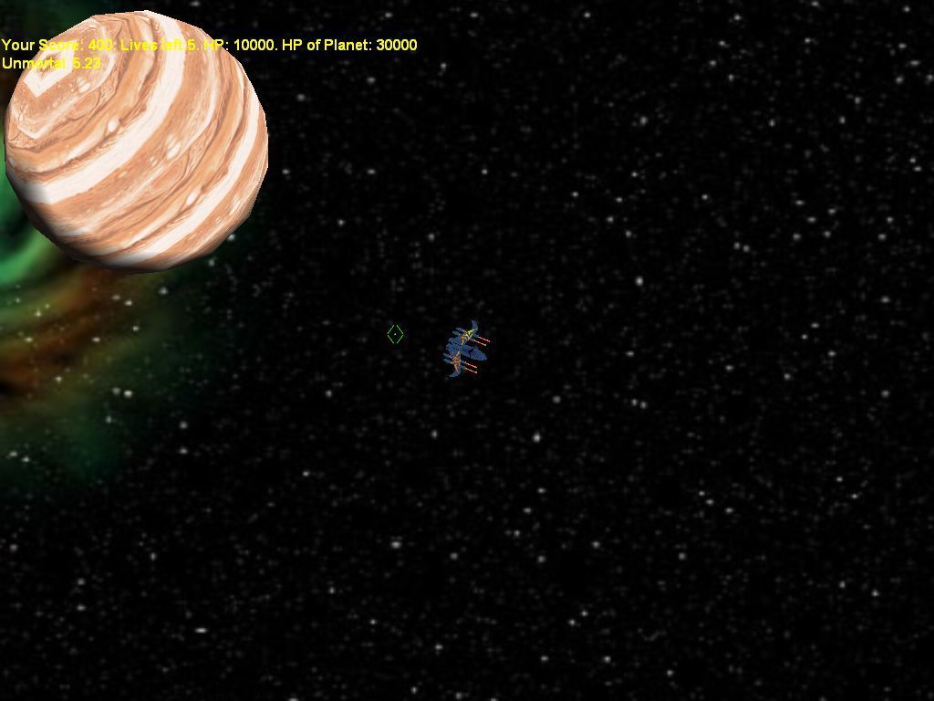 99 Action & Arcade (Windows) screenshot: Planet Defender. The start of level three.