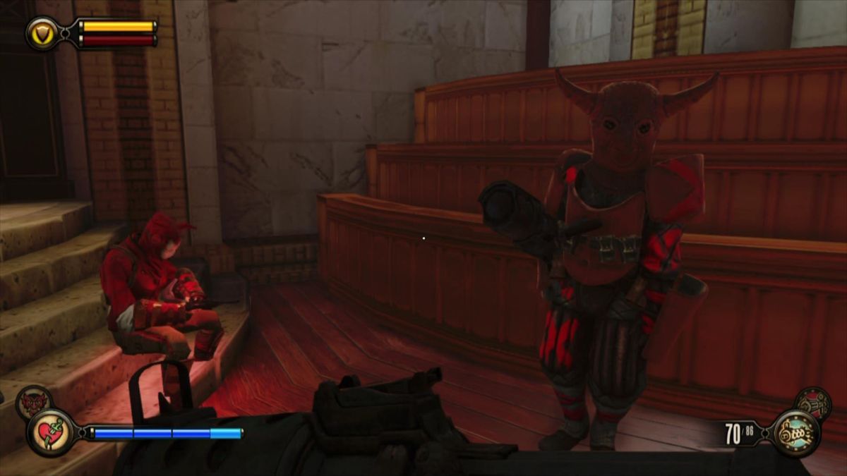 BioShock Infinite (Xbox 360) screenshot: Hello buddies, nice to meet you.