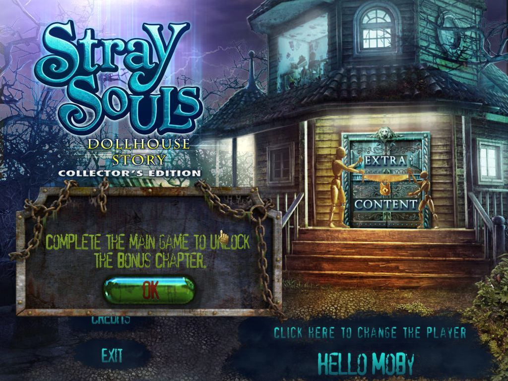 Stray Souls: Dollhouse Story (Collectors Edition) (Windows) screenshot: The bonus chapter may be a prequel but it cannot be played until after the main game has been completed