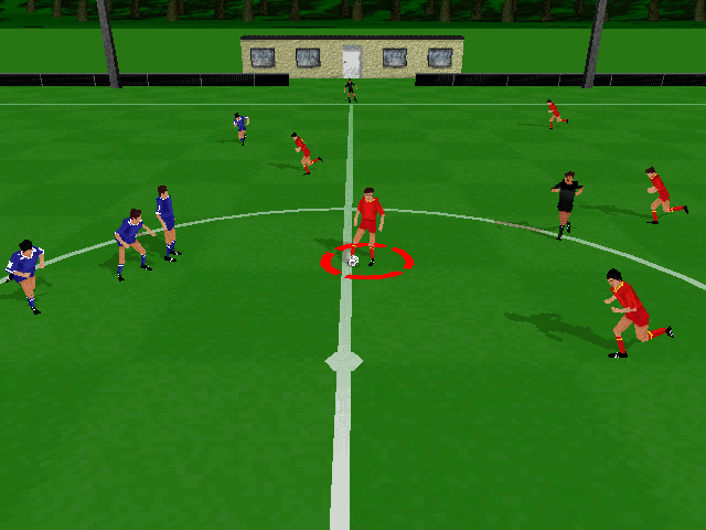 Kick Off 98 (DOS) screenshot: And the match starts!