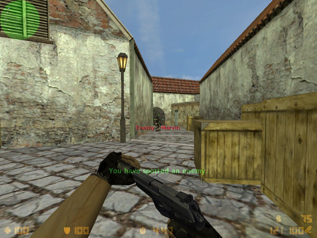 Counter-Strike: Condition Zero (Windows) screenshot: silencer for a gun.... and wrong moment