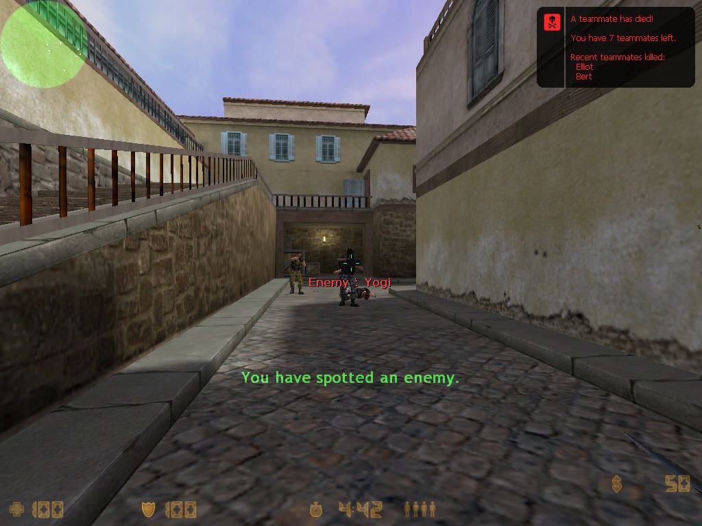 Counter-Strike: Condition Zero (Windows) screenshot: Where is my gun (Graphic glitch)