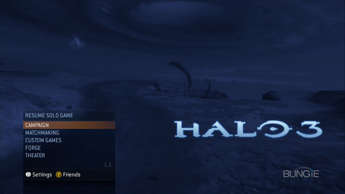 Halo 3 (Xbox 360) screenshot: Main menu