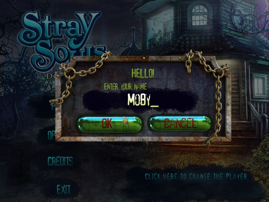 Stray Souls: Dollhouse Story (Windows) screenshot: The player must create an identity when starting the game for the first time. Their name is limited to eight characters